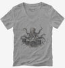 Octopus Playing Drums Womens Vneck