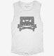 Old School Music Pirate white Womens Muscle Tank