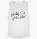 Pickin And Grinnin Bluegrass white Womens Muscle Tank
