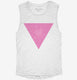 Pink Triangle white Womens Muscle Tank