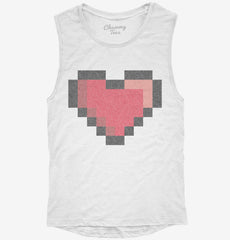 Pixel Heart 8 Bit Love Womens Muscle Tank