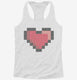 Pixel Heart 8 Bit Love white Womens Racerback Tank