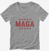 Red Maga Stars Womens Vneck