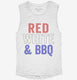 Red White And BBQ white Womens Muscle Tank