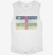 Retro Vintage Central African Republic Flag white Womens Muscle Tank