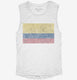 Retro Vintage Colombia Flag white Womens Muscle Tank