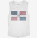 Retro Vintage Dominican Republic Flag white Womens Muscle Tank