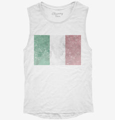 Retro Vintage Italy Flag Womens Muscle Tank