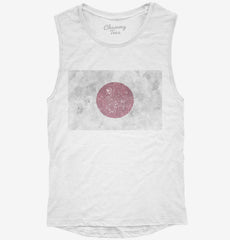 Retro Vintage Japan Flag Womens Muscle Tank