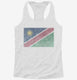 Retro Vintage Namibia Flag white Womens Racerback Tank