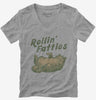 Rollin Fatties Cat Womens Vneck