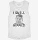 Ronald Reagan I Smell Hippies white Womens Muscle Tank