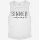 Sinner And Proud Of It white Womens Muscle Tank