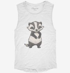 Smiling Badger Womens Muscle Tank