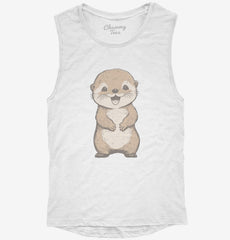 Smiling Otter Womens Muscle Tank