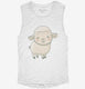 Smiling Sheep white Womens Muscle Tank