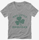 St. Patrick's Day Little Hooligan grey Womens V-Neck Tee
