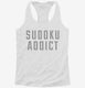 Sudoku Addict white Womens Racerback Tank