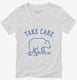 Take Care Polar Bear  Womens V-Neck Tee