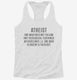 The Definition Of Atheism white Womens Racerback Tank