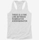 There is A Fine Line Between Numerator and Denominator Funny Math white Womens Racerback Tank