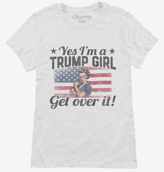 Trump Girl Get Over It USA Flag T-Shirt