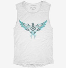 Turquoise Aztec Thunderbird Boho Southwestern Womens Muscle Tank