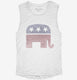 Vintage Republican Elephant Election white Womens Muscle Tank