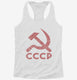 Vintage Russian Symbol CCCP white Womens Racerback Tank