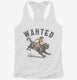 Wanted Cute Cowgirl Riding Cat  Womens Racerback Tank