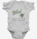 Weed Makes Me Feel Less Murdery Funny 420 Pothead  Infant Bodysuit