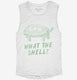 What The Shell Funny Turtle white Womens Muscle Tank