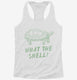 What The Shell Funny Turtle white Womens Racerback Tank