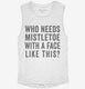 Who Needs Mistletoe With A Face Like This white Womens Muscle Tank