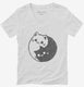 Yin Yang Cat  Womens V-Neck Tee