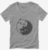 Yin Yang Cat Womens Vneck
