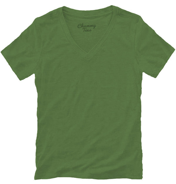 Womens Green V-Neck Shirt
