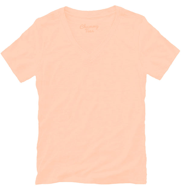 Womens Peach V-Neck Shirt