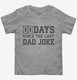 0 Days Since Last Dad Joke grey Toddler Tee