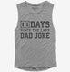 0 Days Since Last Dad Joke grey Womens Muscle Tank