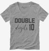10 Year Old Birthday Double Digits Womens Vneck