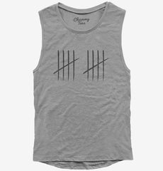 10th Birthday Tally Marks - 10 Year Old Birthday Gift Womens Muscle Tank
