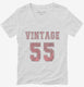 1955 Vintage Jersey white Womens V-Neck Tee