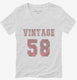 1958 Vintage Jersey white Womens V-Neck Tee