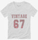 1967 Vintage Jersey white Womens V-Neck Tee