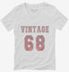 1968 Vintage Jersey white Womens V-Neck Tee