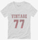 1977 Vintage Jersey white Womens V-Neck Tee