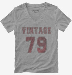 1979 Vintage Jersey Womens V-Neck Shirt