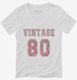 1980 Vintage Jersey white Womens V-Neck Tee