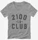 2100lb Club grey Womens V-Neck Tee